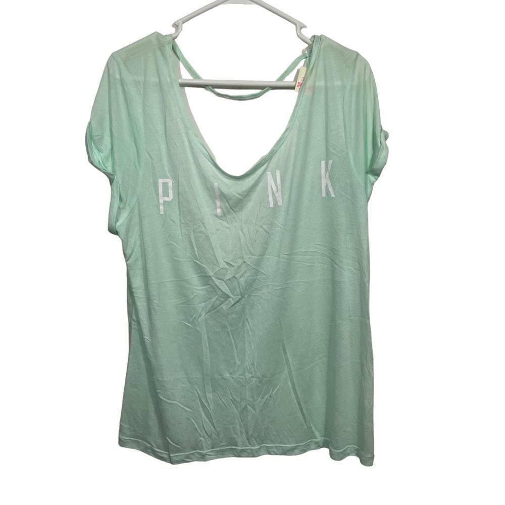 NWT Victoria’s Secret PINK Mint Open Back Lightweight T-Shirt